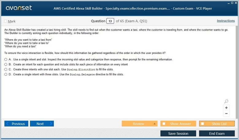 AWS Certified Alexa Skill Builder - Specialty Premium VCE Screenshot #2